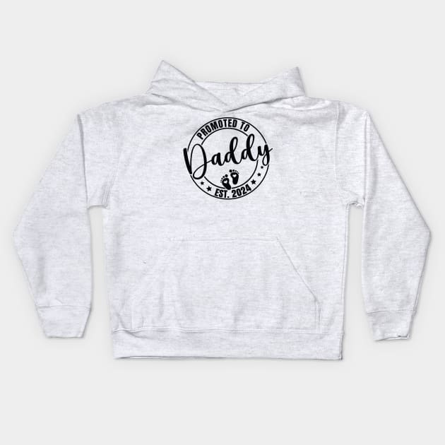 Promoted to Daddy Est 2024, Funny New Dad Family Kids Hoodie by Shrtitude